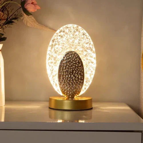 Kalsten | Plumalux Table Lamp Peacock Design | Cordless & USB rechargeable | Dimmable LED light | 22×13.5 cm | ABS housing