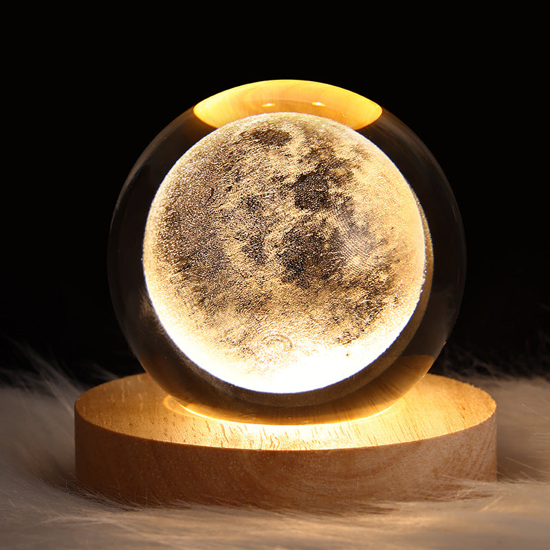 LED Night Light Galaxy Crystal Ball Table Lamp 3D Planet Moon Lamp Bedroom Home Decor For Kids Party Children's Birthday Gifts | Kalsten