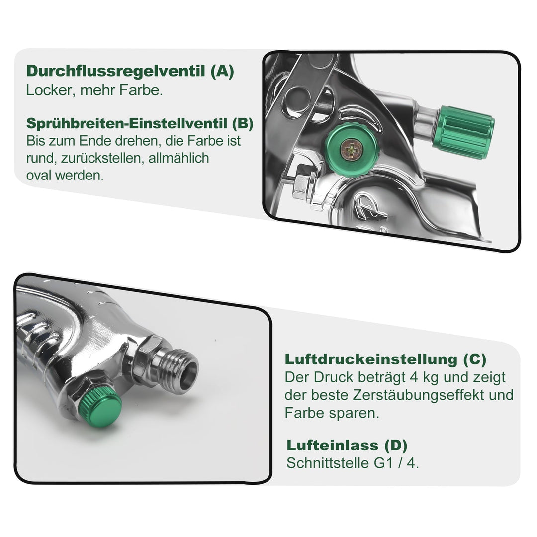HVLP Spray Gun Spray Gun Set with Stainless Steel Nozzle | Kalsten