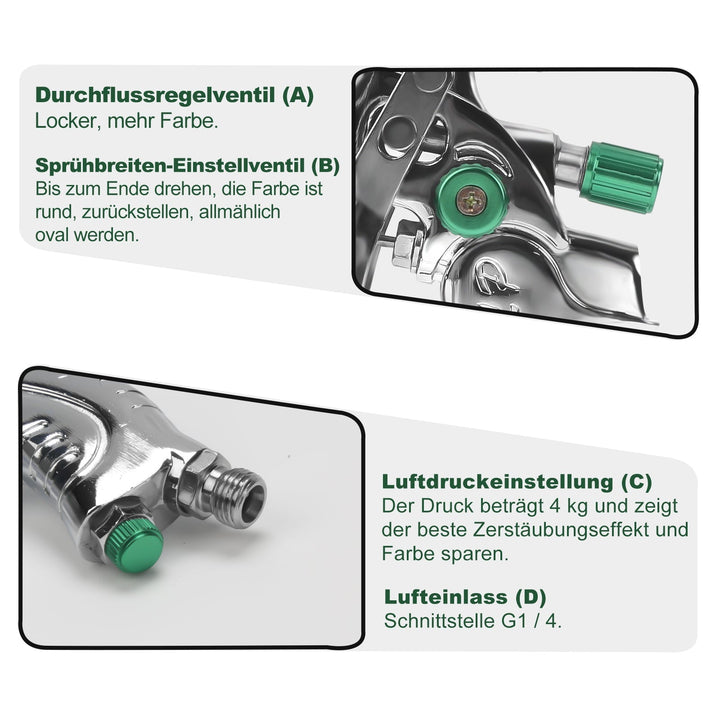 HVLP Spray Gun Spray Gun Set with Stainless Steel Nozzle | Kalsten