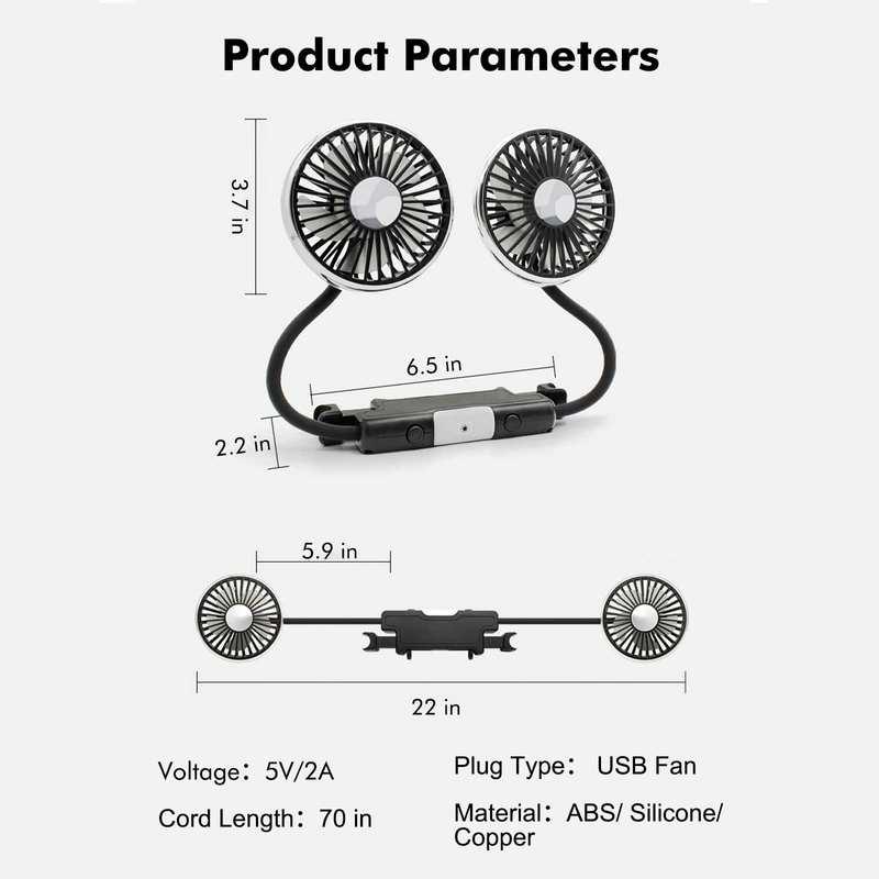 Summer Dual-Head USB Hose Fan | Kalsten
