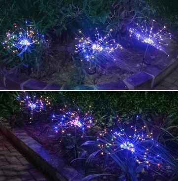 New Ground Plug Solar Fireworks Light LED Light String Copper Wire Outdoor Garden Decoration Star Lights Christmas Lights | Kalsten