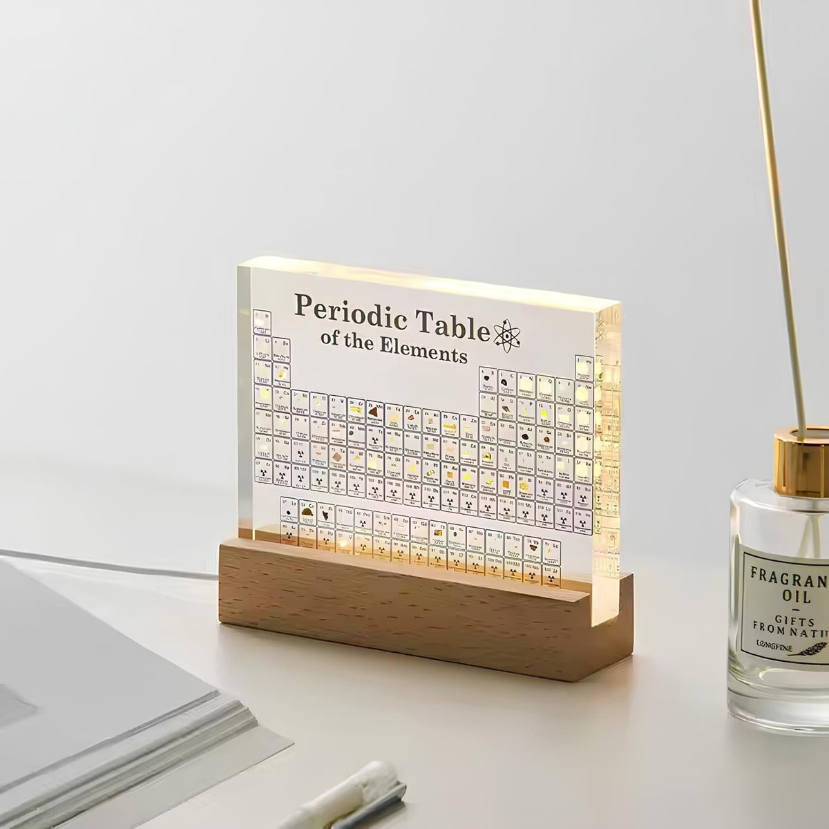 Illuminated periodic table with real elements - Elementa | Karnz