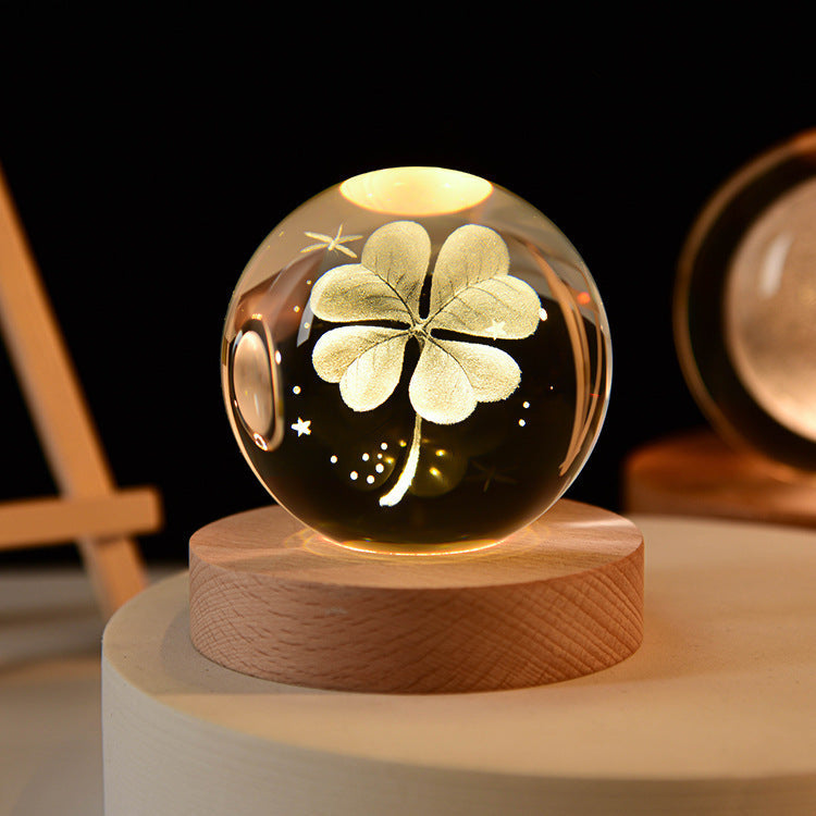 LED Night Light Galaxy Crystal Ball Table Lamp 3D Planet Moon Lamp Bedroom Home Decor For Kids Party Children's Birthday Gifts | Kalsten