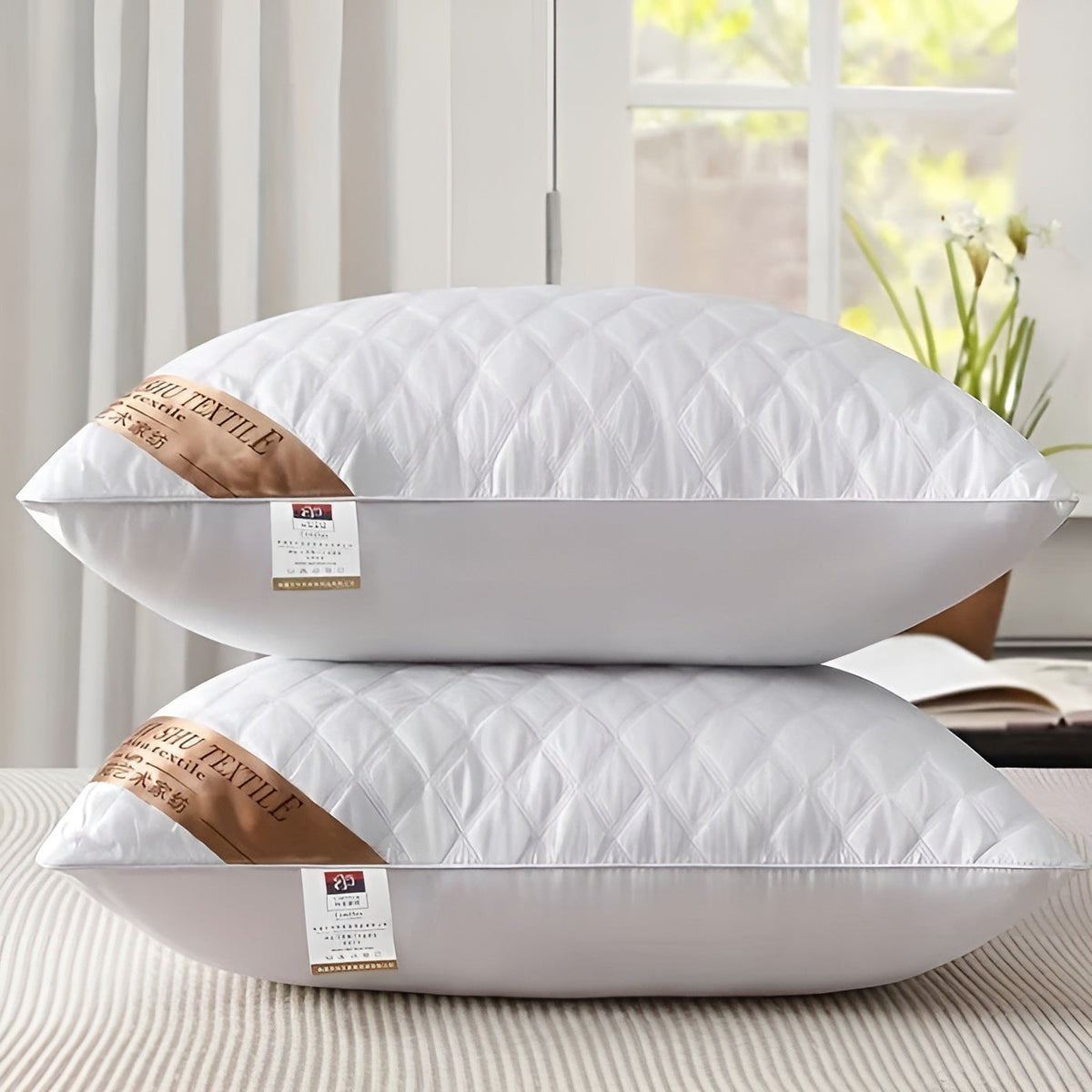 Premium quality hotel pillow – Shape-Stab-Brehne with high and lower support | All-season Washable Brehne cover