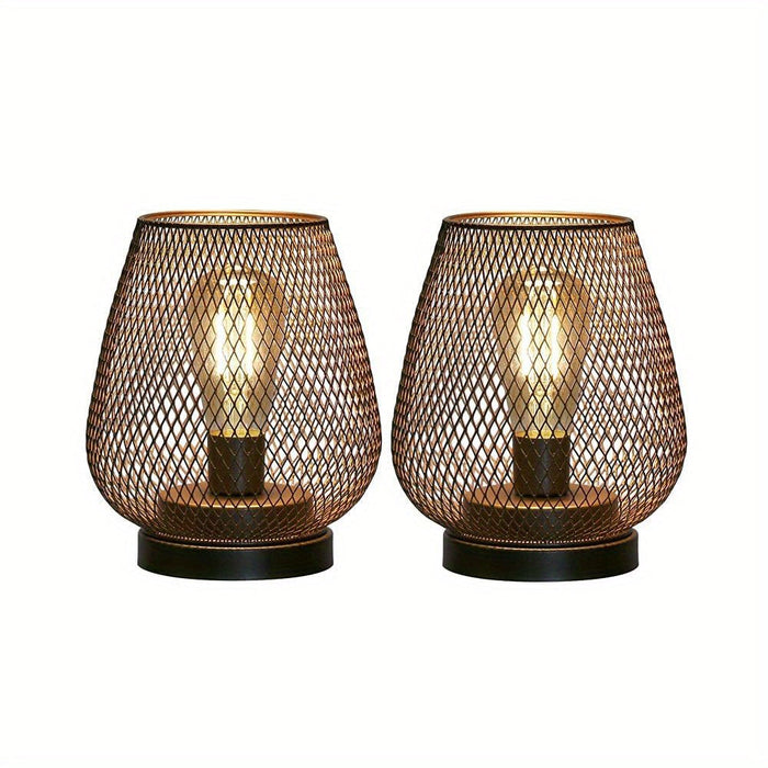 AuroraMesh Table Lamp Set – Industrial Style with Warm Ambient Lighting | Kalsten