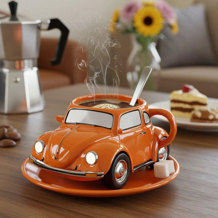 RetroAuto Ceramic Coffee Mug – Unique 3D Design for Coffee & Tea | Kalsten