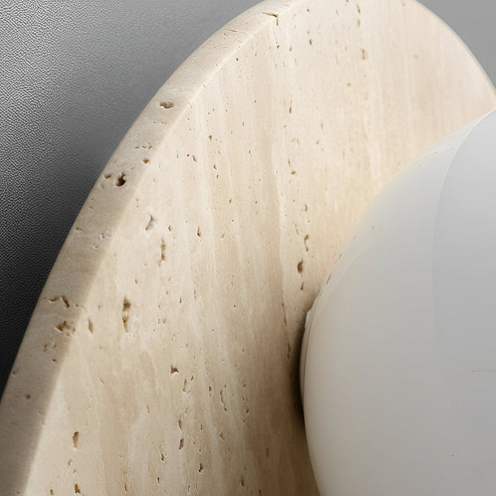 Travertine Wall Sconce – Wabi-Sabi Yellow Natural Stone G9 LED (12-20cm) | Kalsten