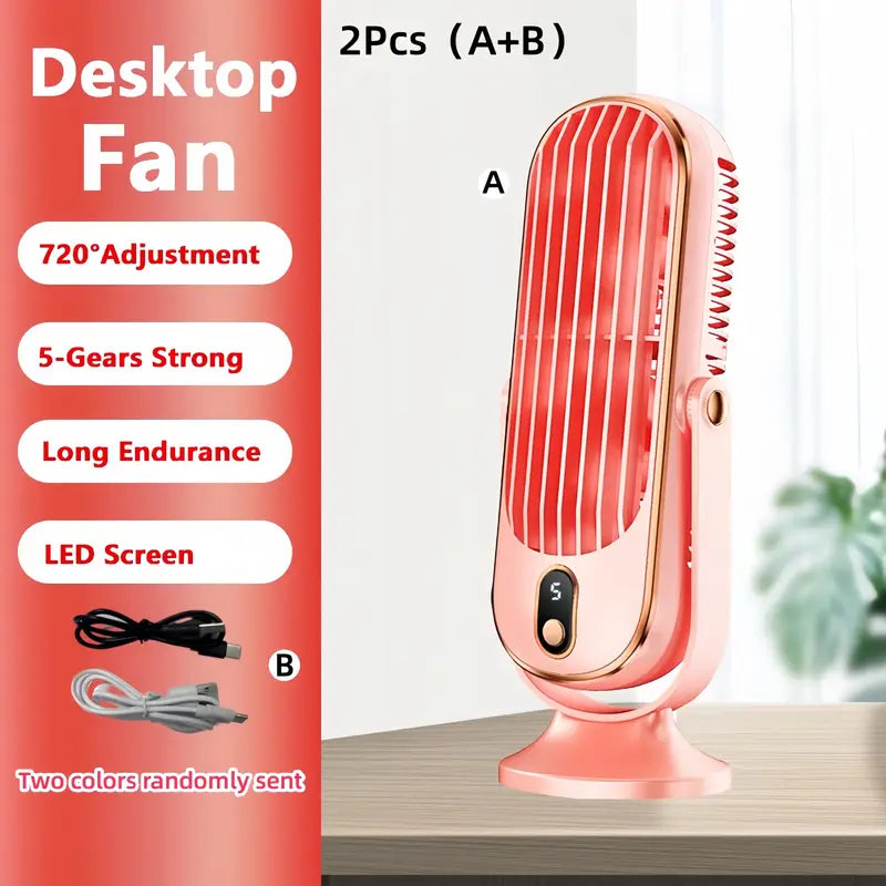 Portable Mini Air Conditioner with USB Charging – 5 Speeds & 720° Rotation | Kalsten