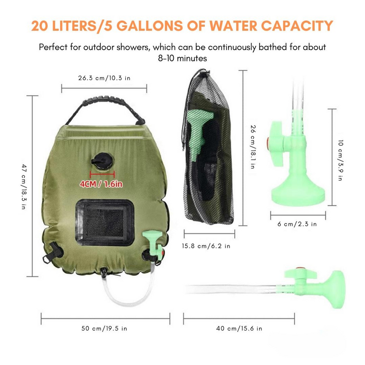SolarFlow Portable Shower — Experience warm freedom and freshness wherever adventure calls | Kalsten