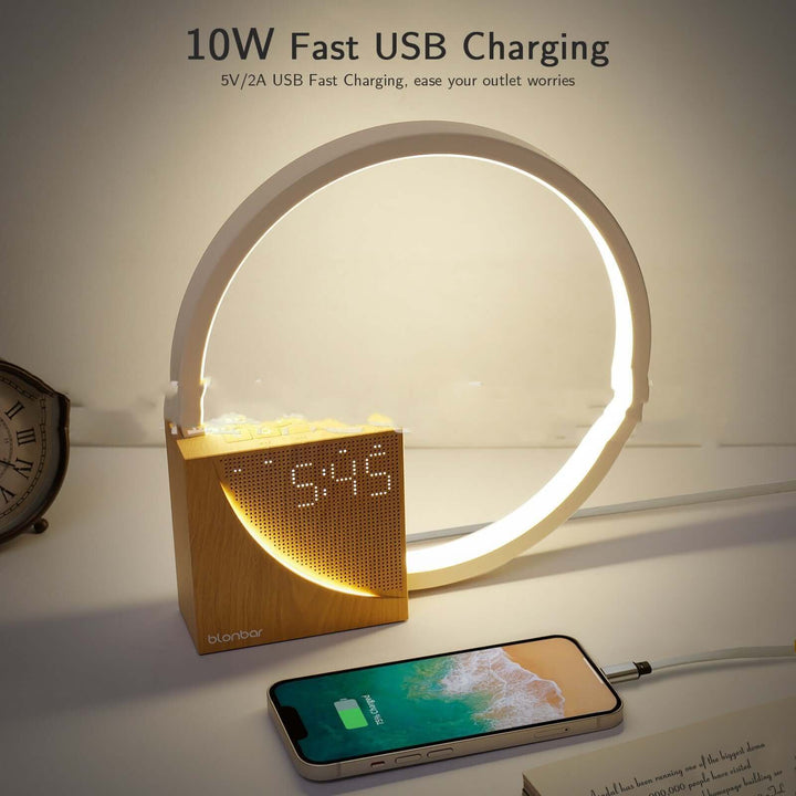Bedside Lamp Touch Table Lamp With Natural Sounds, Desk Lamp With Alarm Clock, Touch Control 3 Levels Brightness Home Decor | Kalsten