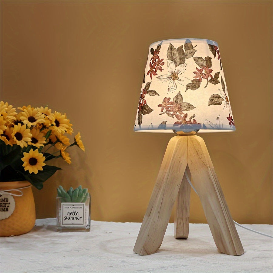 FloralGlow Lamp - Elegant LED Table Lamp with Wood Kalsten