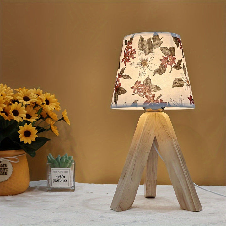 FloralGlow Lamp - Elegant LED Table Lamp with Wood Kalsten