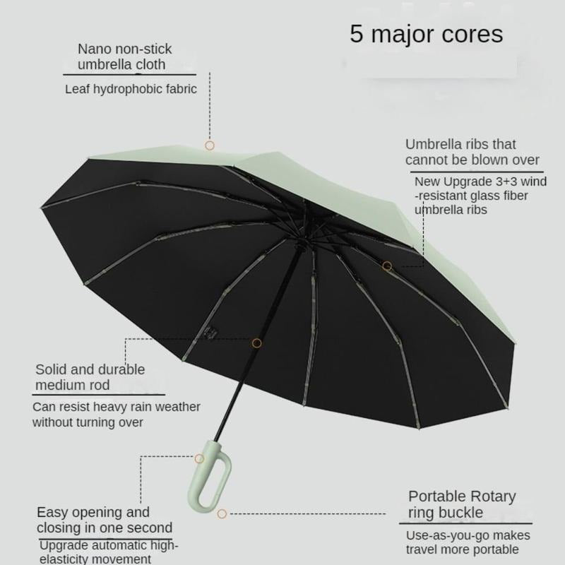 Kalsten | Windproof Folding Umbrella with Ring Buckle Handle