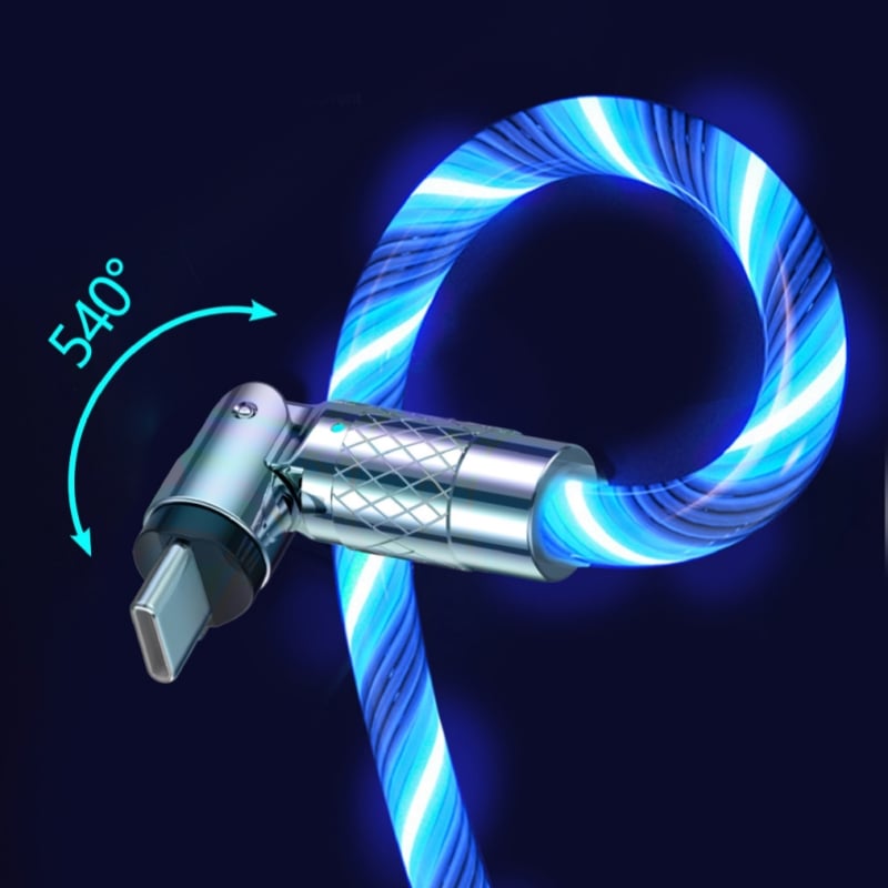 Kalsten | Magnetic Charging Cable | 540° Rotating Connector | Fast Charge with LED Glow