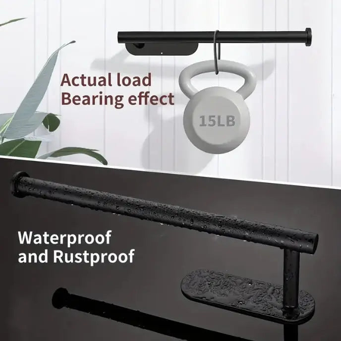 Kalsten | 2-piece set wall-mounted paper roll holder – no drilling, space-saving & modern!
