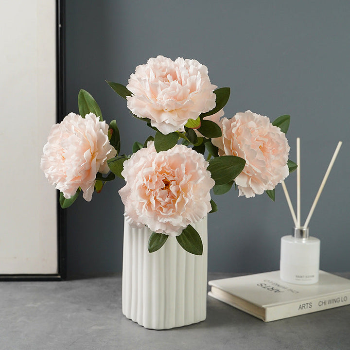 Artificial 5 large head peony flowers | Kalsten
