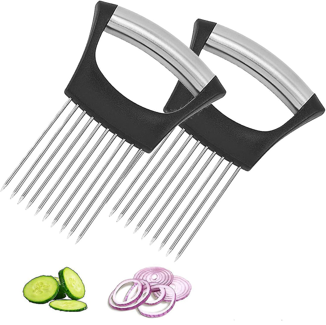 Stainless Steel Onion Cutter Holder, Food Slicers Assistant Tomato Slicer Holder | Kalsten