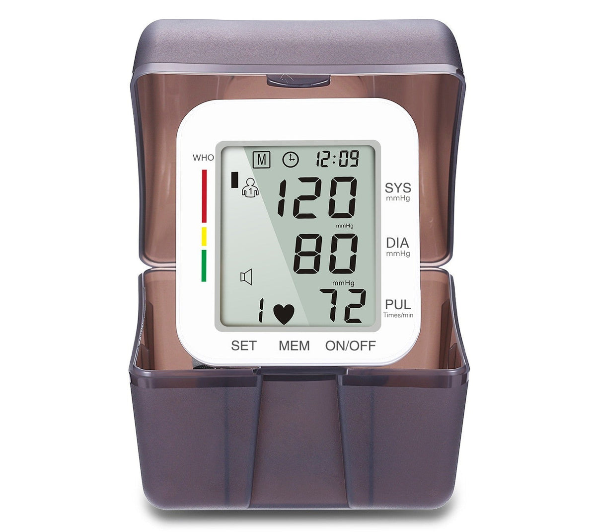 Skanto | Rechargeable Electronic Wrist Blood Pressure Monitor, with Accurate Quick Reading, Large Display and One-Touch Operation, for Home Use