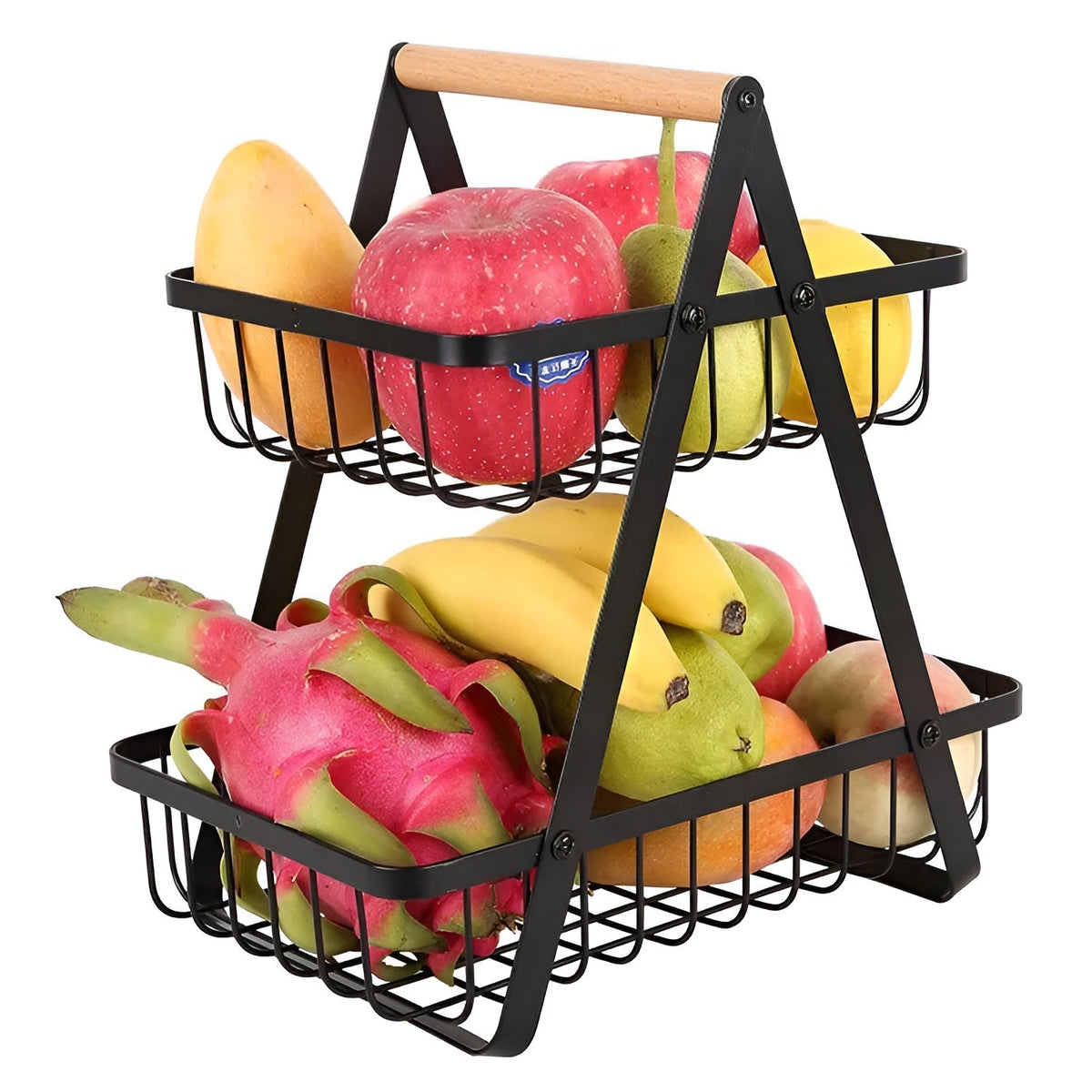 3-tiered fruit basket made of metal – space-saving and decorative | Ideal for kitchen & dining taBowlifte | Bowlift