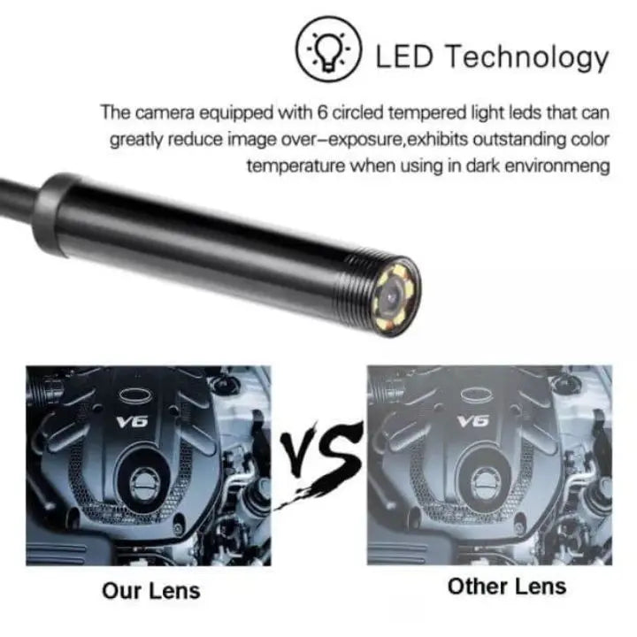 BowLift | 3-in-1 USB Endoscope Camera – Waterproof, Flexible with 6 LED Lights