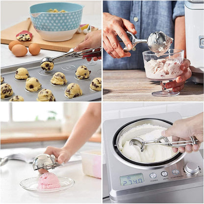 BowLift | 3-Piece Set: Stainless Steel Cookie Scooper with Trigger
