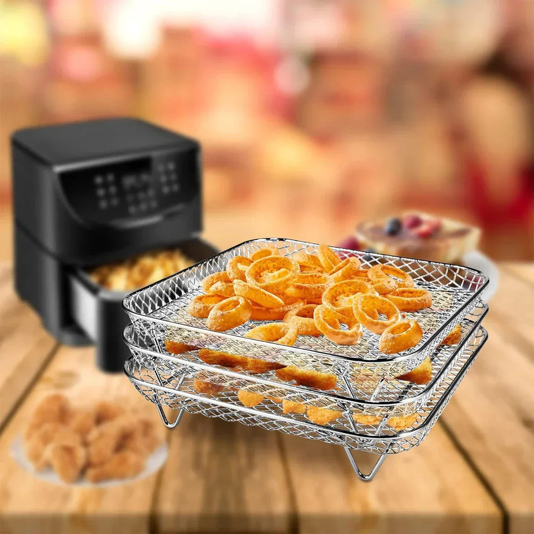 3-Tier Stainless Steel Air Fryer Rack Universal Stackable Accessory | Kalsten