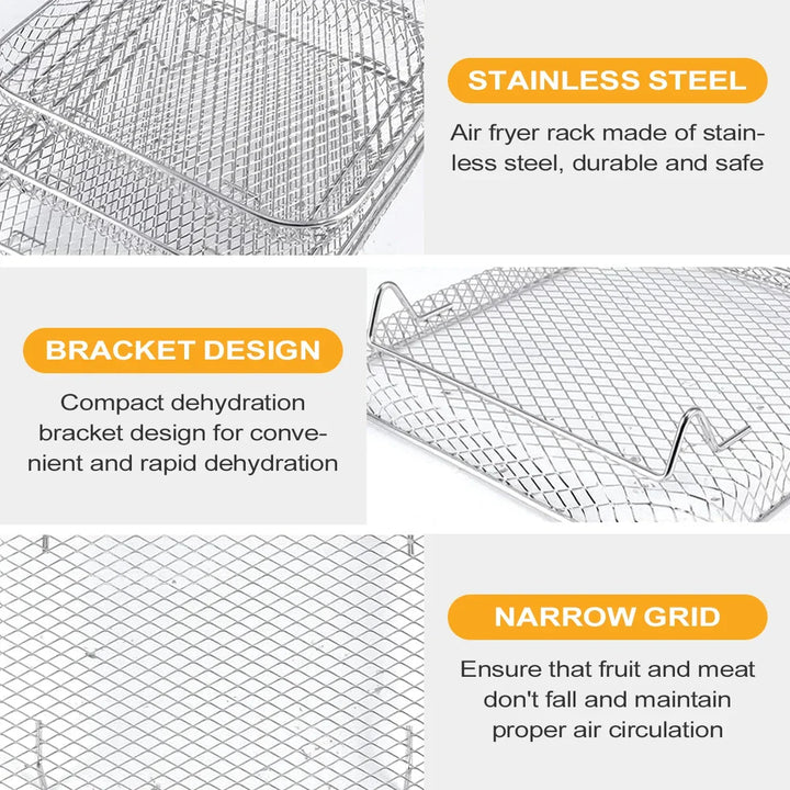 3-Tier Stainless Steel Air Fryer Rack Universal Stackable Accessory | Kalsten