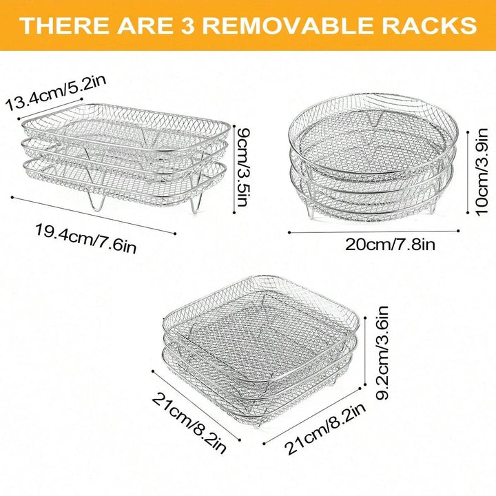 3-Tier Stainless Steel Air Fryer Rack Universal Stackable Accessory | Kalsten