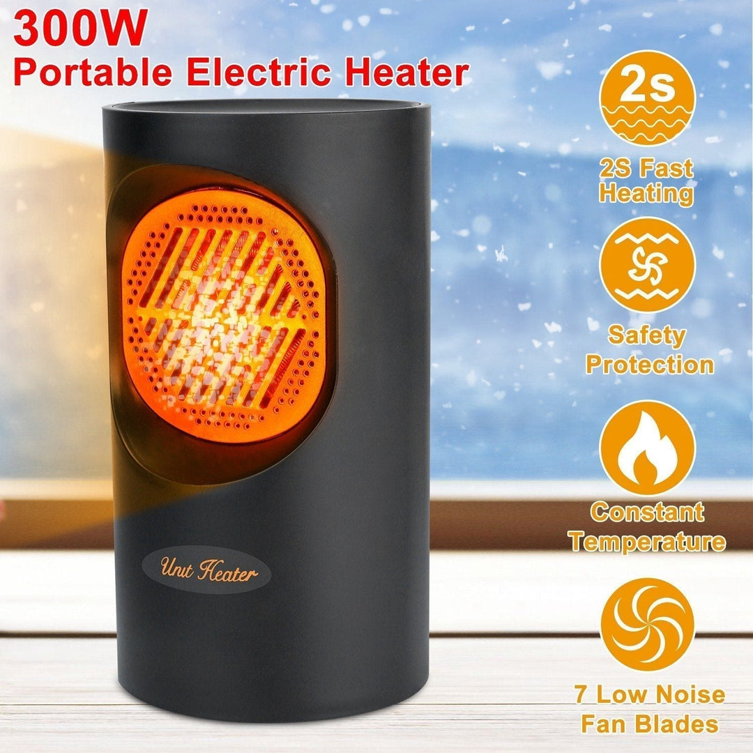Kalsten | 300W Portable Electric Mini Heater | Spiral Heating Element, 7 Fan Blades | Quiet Operation