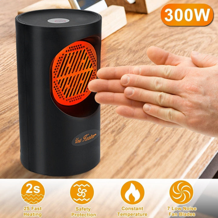 Kalsten | 300W Portable Electric Mini Heater | Spiral Heating Element, 7 Fan Blades | Quiet Operation