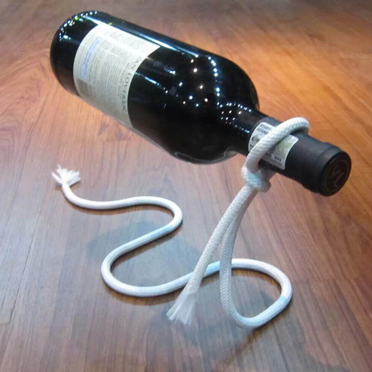 Balancing Chain Wine Bottle Holder Sculpture Display Stand