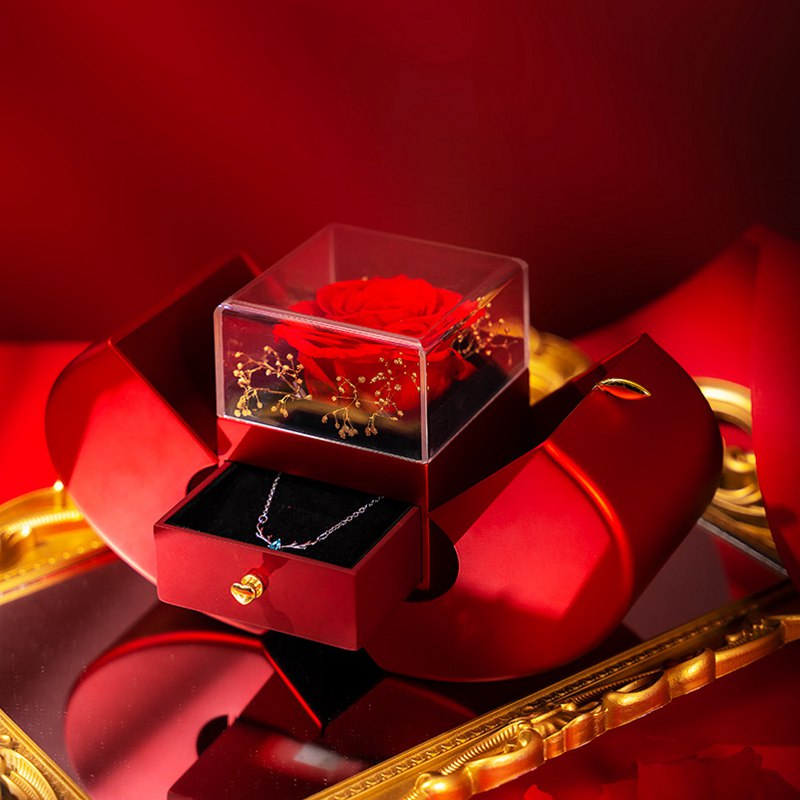 Kalsten | Rose Apple Jewelry Box™ | With Eternal Rose Necklace.