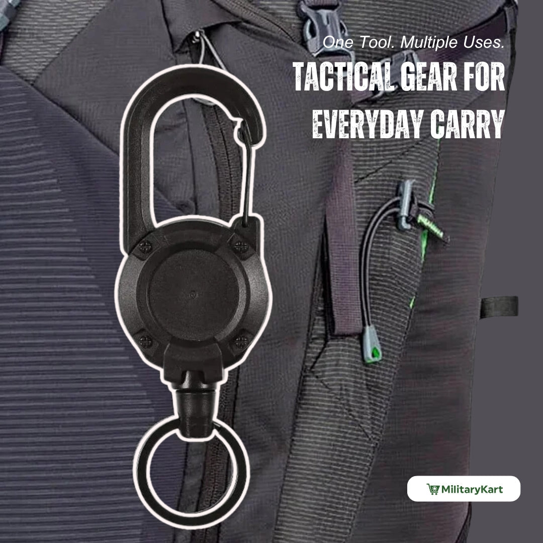 Kalsten | Heavy-Duty Tactical Retractable Keychain – Multi-Use Outdoor Carabiner Tool