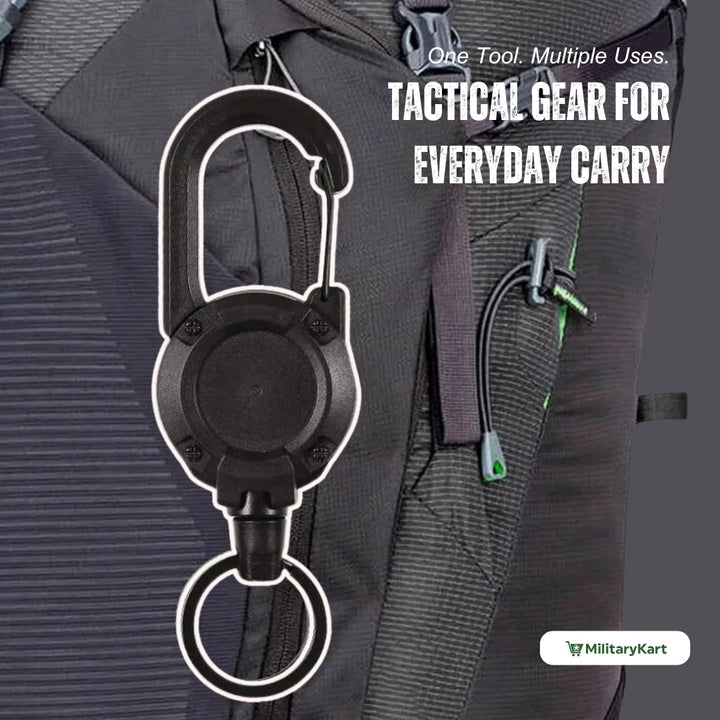 Kalsten | Heavy-Duty Tactical Retractable Keychain – Multi-Use Outdoor Carabiner Tool
