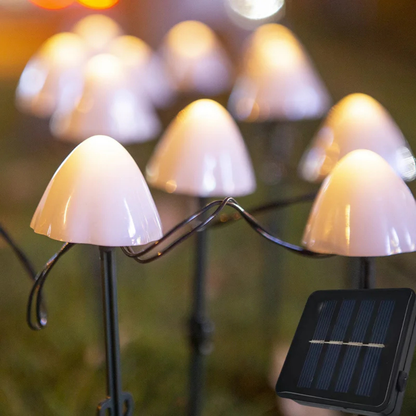 MushroomGlow Solar String Lights