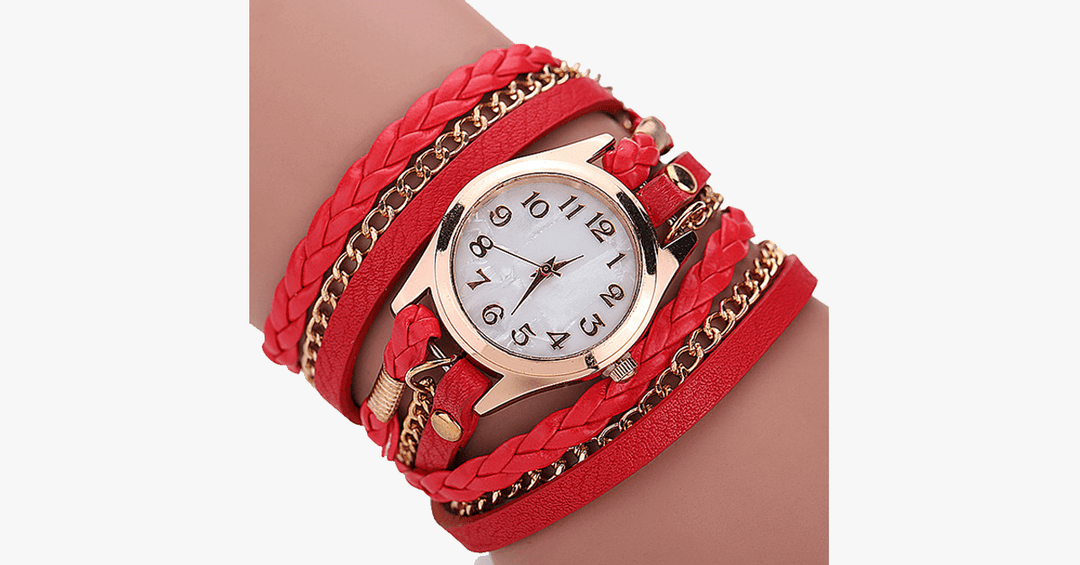 Kalsten | Gold Dial Quartz Watch with Funky Wraps – Designed to accentuate your casual look