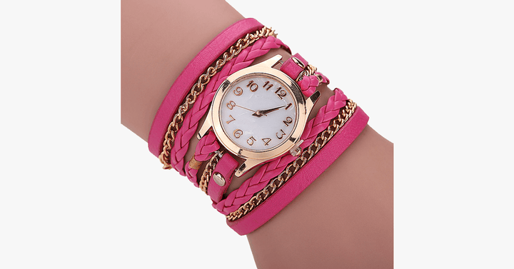 Kalsten | Gold Dial Quartz Watch with Funky Wraps – Designed to accentuate your casual look