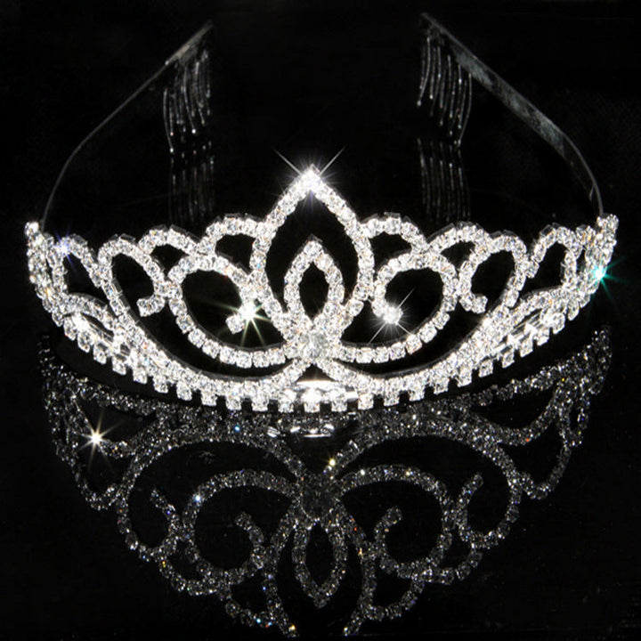 Ladies Elegant Rhinestone Tiara with Floral Design Kalsten