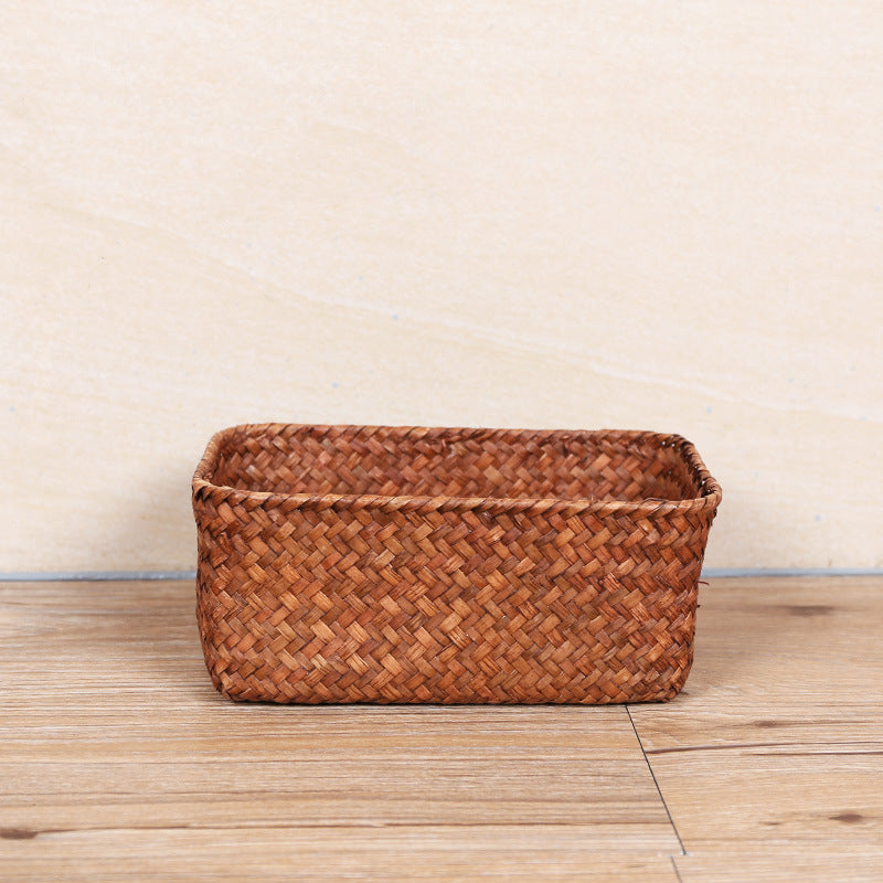 Unisex Rectangular Storage Basket made of Natural Material Kalsten