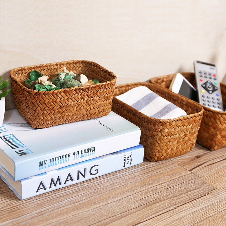 Unisex Rectangular Storage Basket made of Natural Material Kalsten