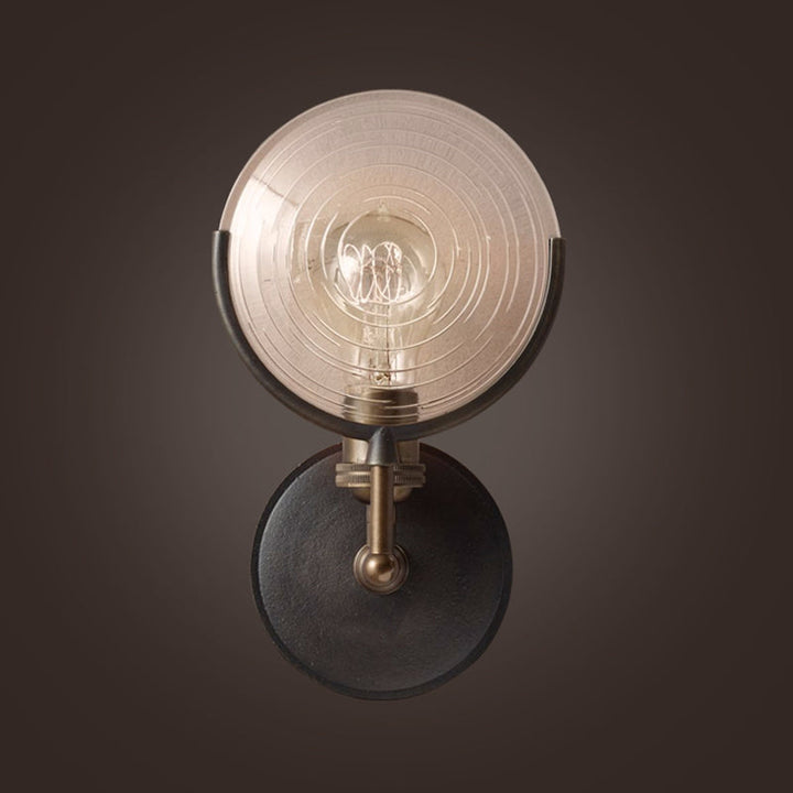 Armed Sconce Light Traditionary Metal 11.5"/24" Wide 1 Head Black Wall Lamp Fixture with Round Frosted Glass Deco | Kalsten