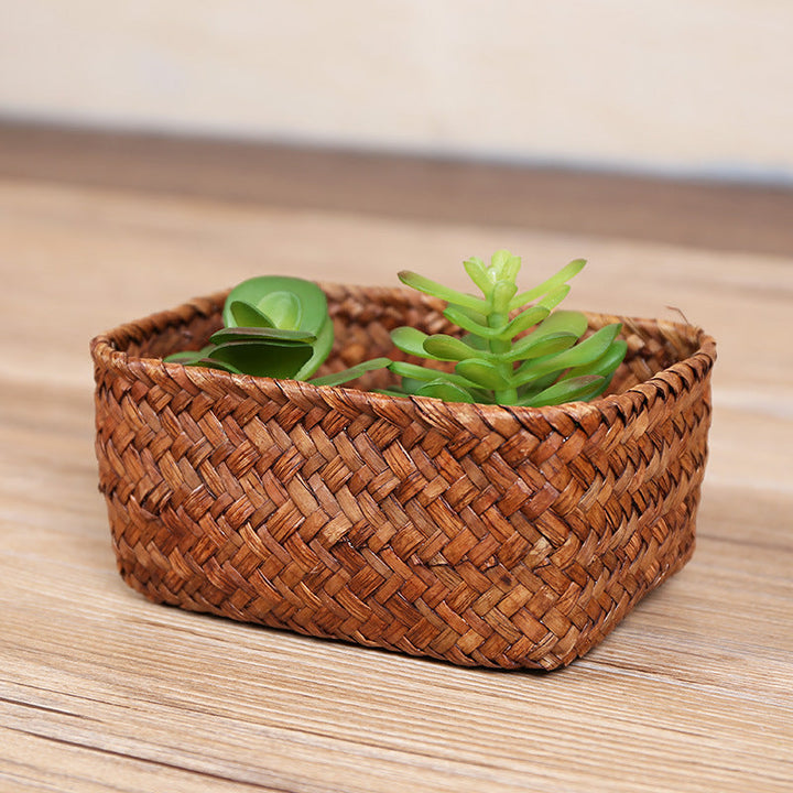 Unisex Rectangular Storage Basket made of Natural Material Kalsten