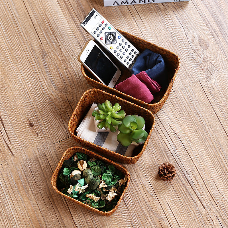 Unisex Rectangular Storage Basket made of Natural Material Kalsten