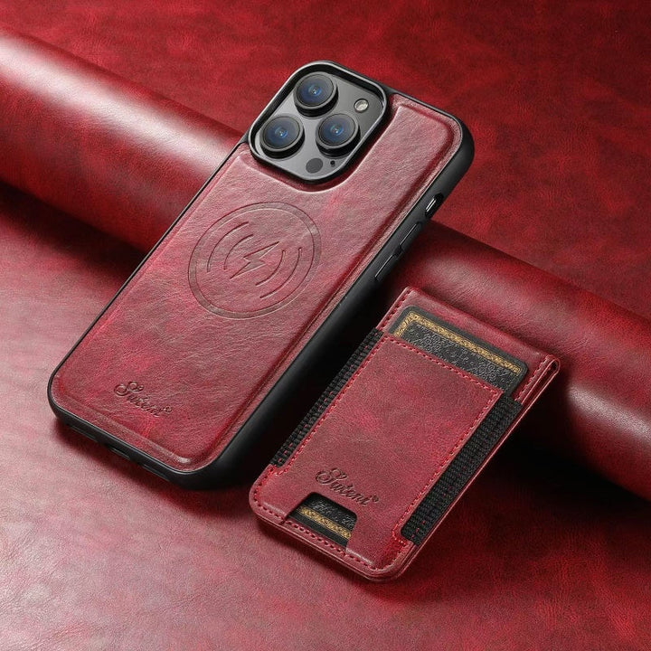 LuxCase Leather Phone Case with Card Slot and Stand – Suitable for iPhone | Kalsten