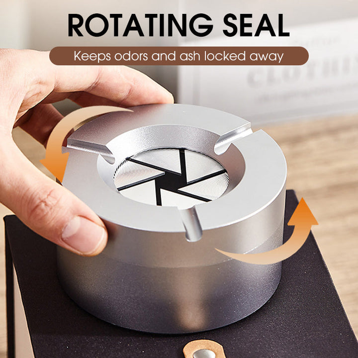 360° Stainless Steel Ashtray with Twist Lid | Kalsten