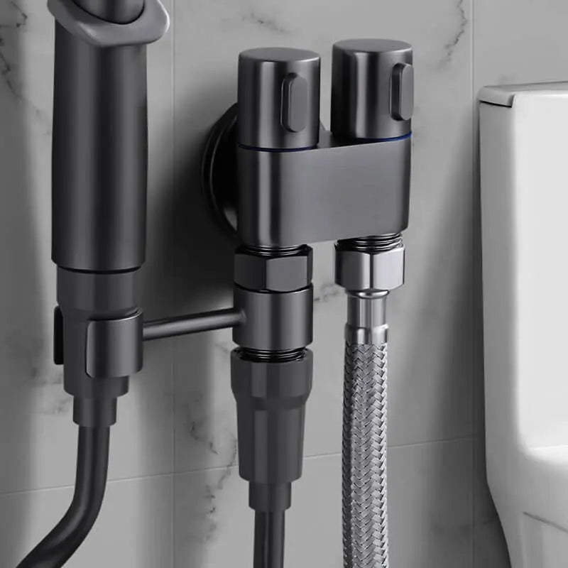 Kalsten | Double control valve made of brass – Water supply with matte black finish