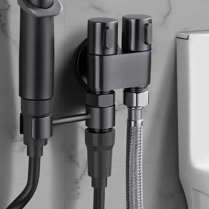 Kalsten | Double control valve made of brass – Water supply with matte black finish