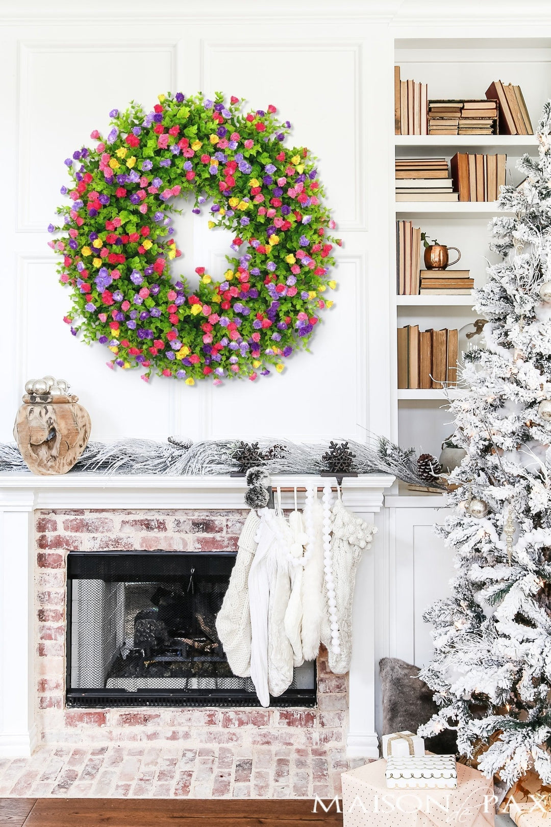 Kalsten | BloomWreath Spring & Summer Front Door Wreath | Handmade Floral Grapevine Accent