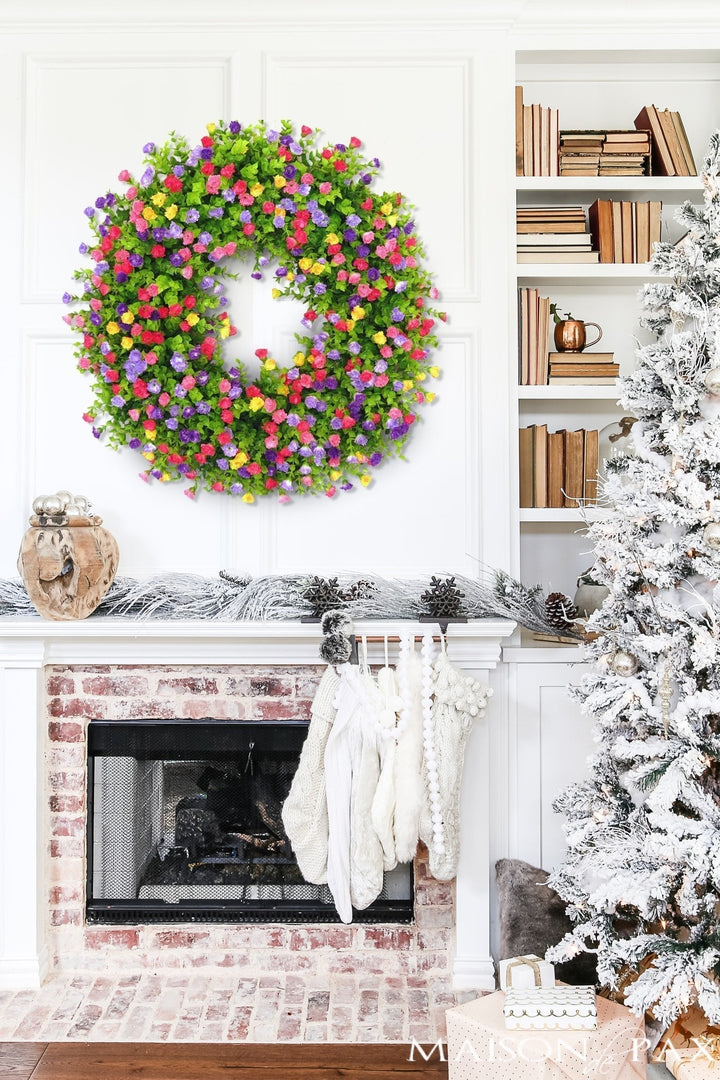Kalsten | BloomWreath Spring & Summer Front Door Wreath | Handmade Floral Grapevine Accent